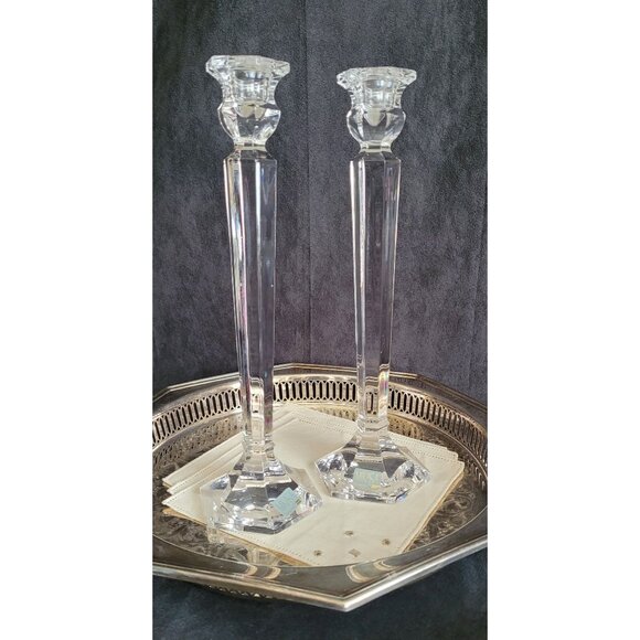 MIKASA Clear Crystal Glass CAMBRIDGE 11.5" Candlesticks Holders Candle Holder - Picture 4 of 10